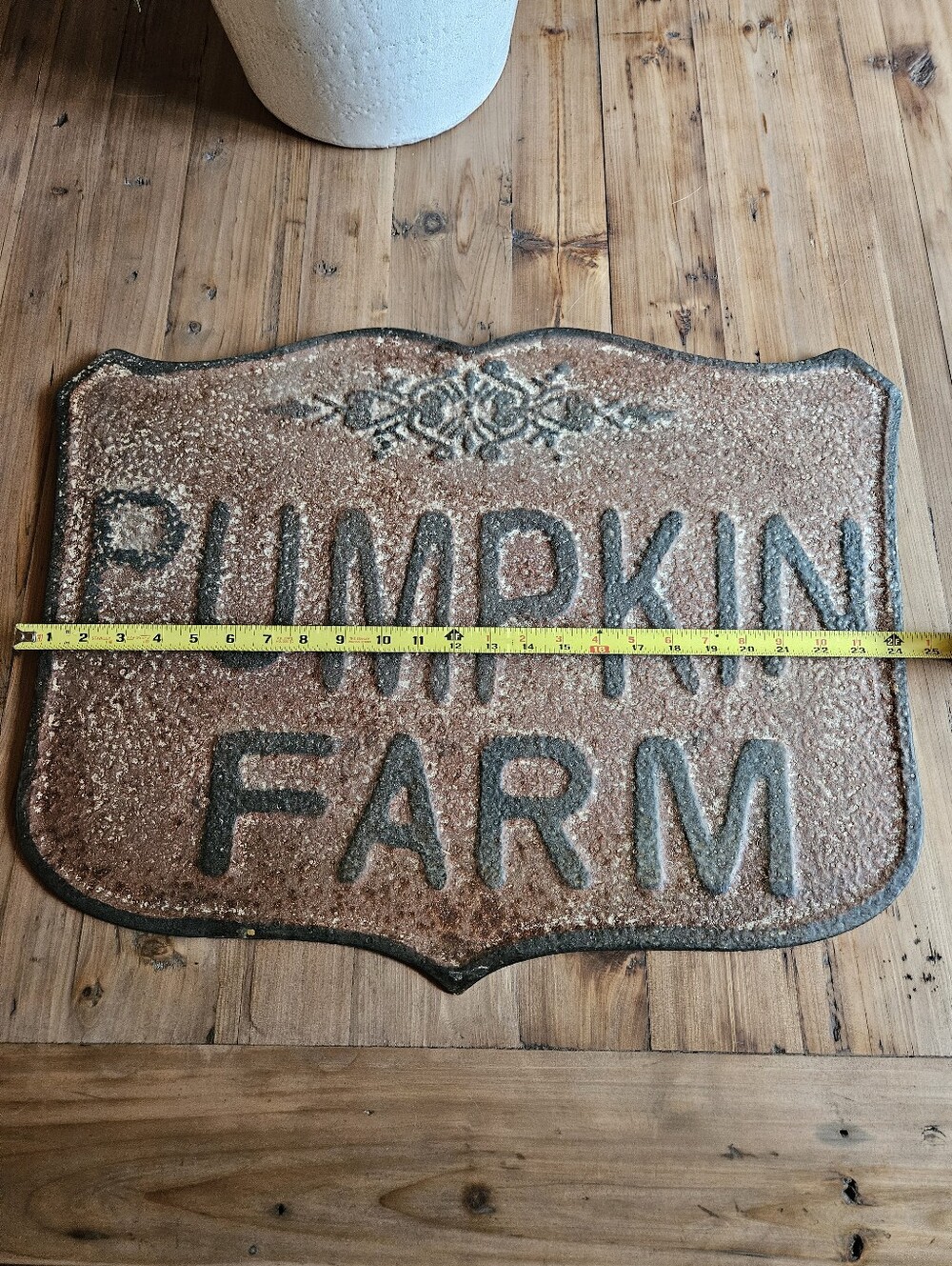 Metal Pumpkin Farm Wall Sign - Brown From Antique Farmhouse - Picture 4 of 8